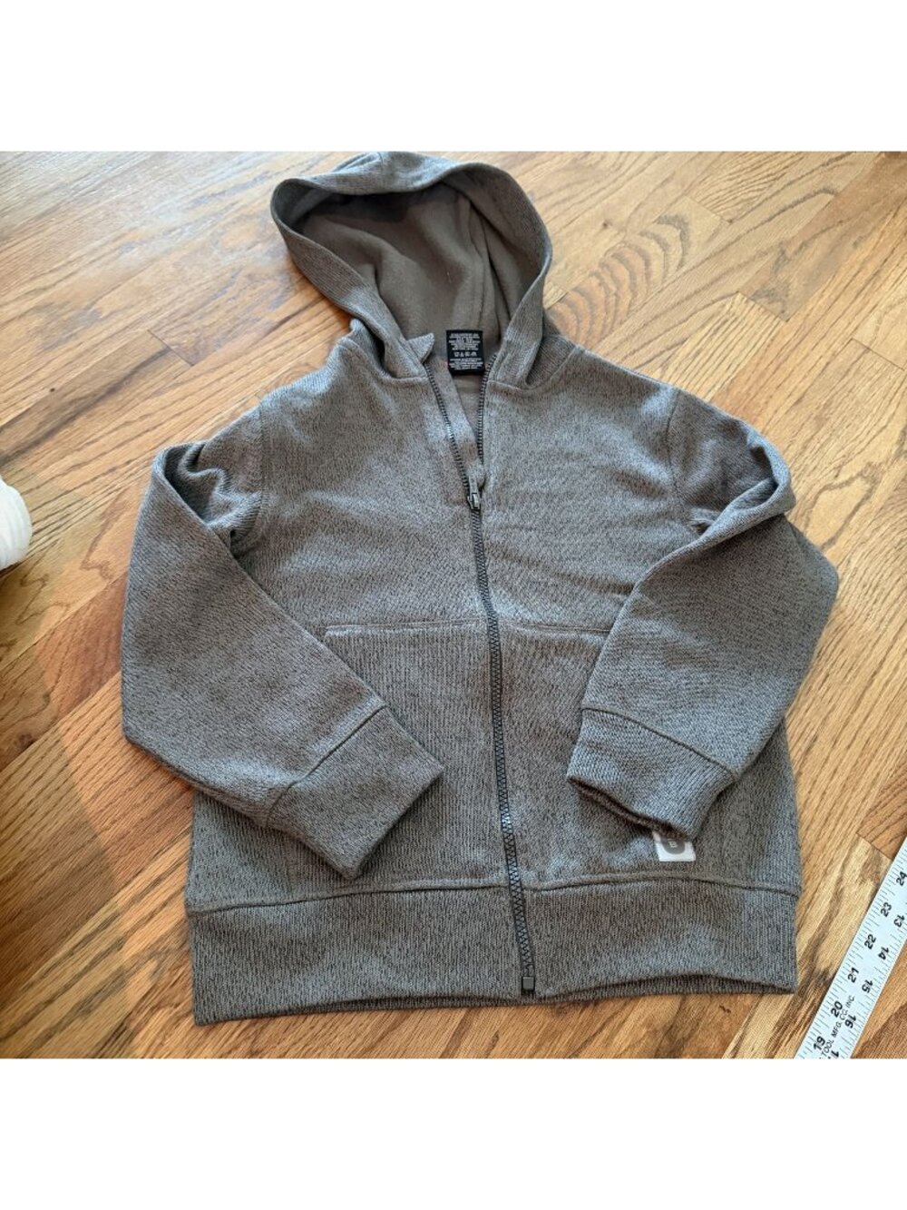BASS BOYS GRAY ZIP UP HOODED JACKET COAT GRAY SIZE 8